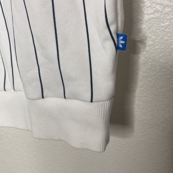 ADIDAS Originals Women’s Striped Oversized Sweatshirt with Trefoil Front Logo S - Picture 3 of 10